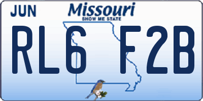 MO license plate RL6F2B