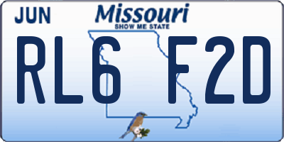 MO license plate RL6F2D