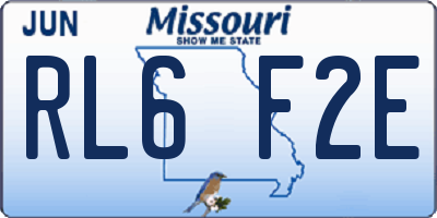 MO license plate RL6F2E