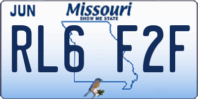 MO license plate RL6F2F