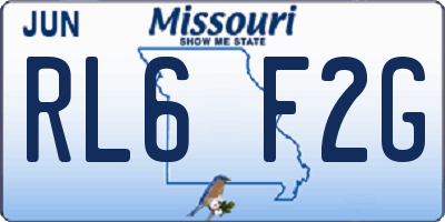 MO license plate RL6F2G