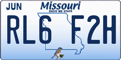 MO license plate RL6F2H