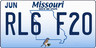 MO license plate RL6F2O