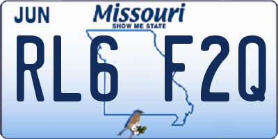 MO license plate RL6F2Q