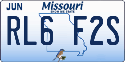 MO license plate RL6F2S