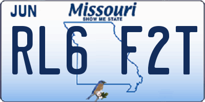MO license plate RL6F2T