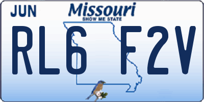 MO license plate RL6F2V