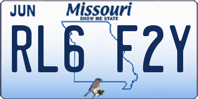 MO license plate RL6F2Y