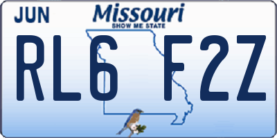 MO license plate RL6F2Z