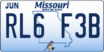 MO license plate RL6F3B