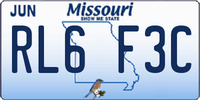 MO license plate RL6F3C