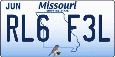 MO license plate RL6F3L