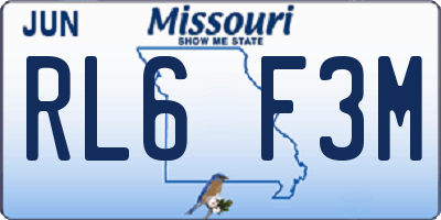MO license plate RL6F3M