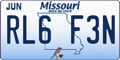 MO license plate RL6F3N