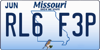 MO license plate RL6F3P