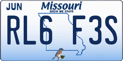 MO license plate RL6F3S