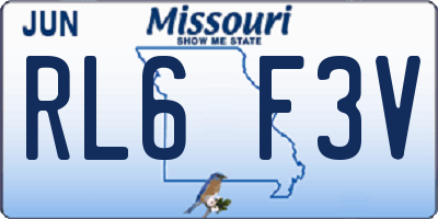 MO license plate RL6F3V