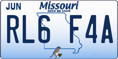 MO license plate RL6F4A