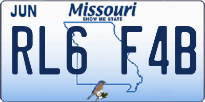 MO license plate RL6F4B