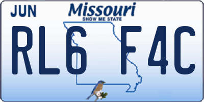 MO license plate RL6F4C