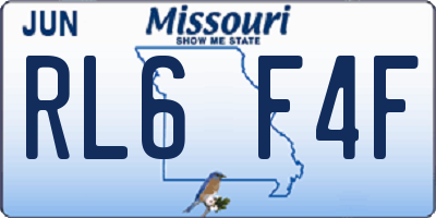 MO license plate RL6F4F