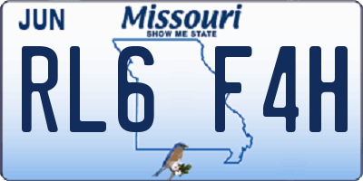 MO license plate RL6F4H
