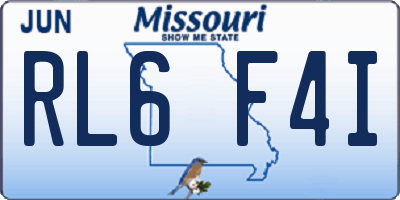 MO license plate RL6F4I