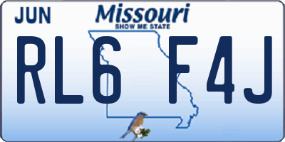 MO license plate RL6F4J
