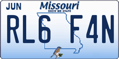 MO license plate RL6F4N