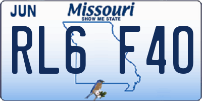 MO license plate RL6F4O