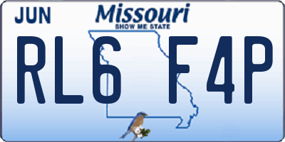 MO license plate RL6F4P