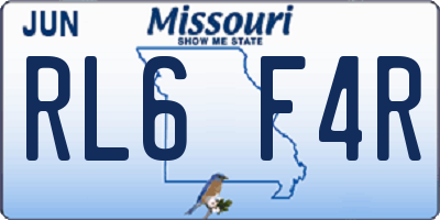 MO license plate RL6F4R