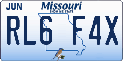 MO license plate RL6F4X
