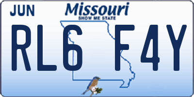 MO license plate RL6F4Y