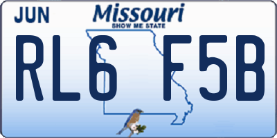 MO license plate RL6F5B