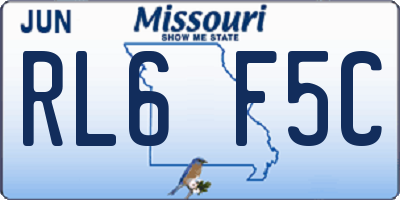 MO license plate RL6F5C