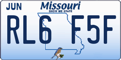 MO license plate RL6F5F
