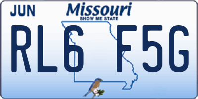 MO license plate RL6F5G