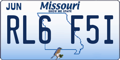 MO license plate RL6F5I