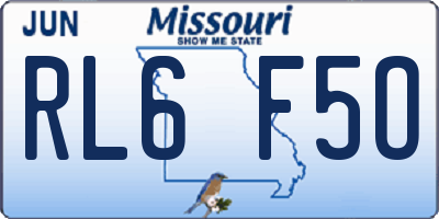 MO license plate RL6F5O