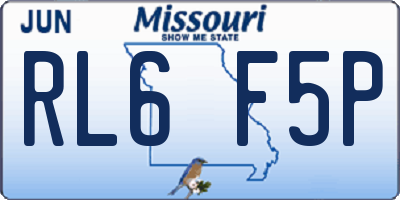 MO license plate RL6F5P