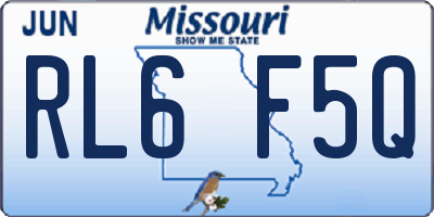 MO license plate RL6F5Q