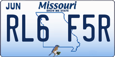 MO license plate RL6F5R