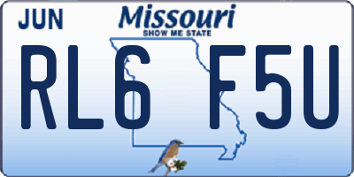 MO license plate RL6F5U