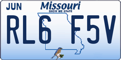 MO license plate RL6F5V