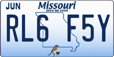 MO license plate RL6F5Y