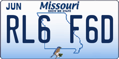 MO license plate RL6F6D