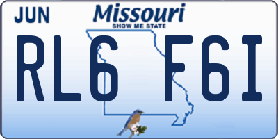 MO license plate RL6F6I