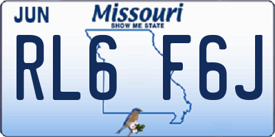 MO license plate RL6F6J