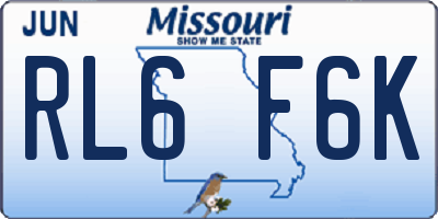MO license plate RL6F6K
